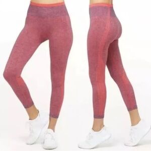 Spanx Seamless Sculpt Leggings Pants Spacedye Coral Punch Size Large